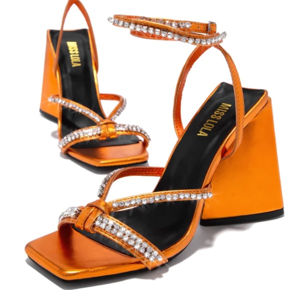 New! Rhinestone Strappy Heels 🧡 - Picture 5 of 6